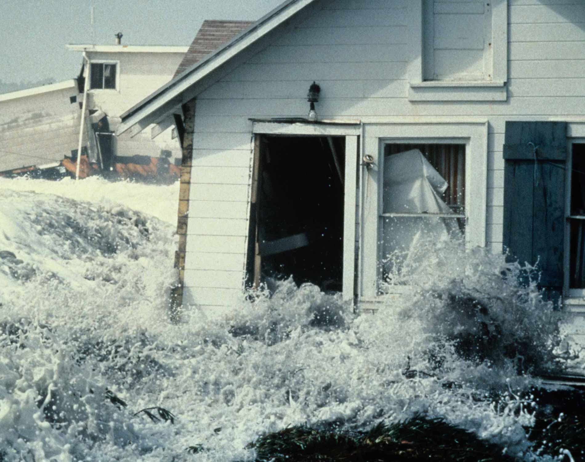 House hit by wave